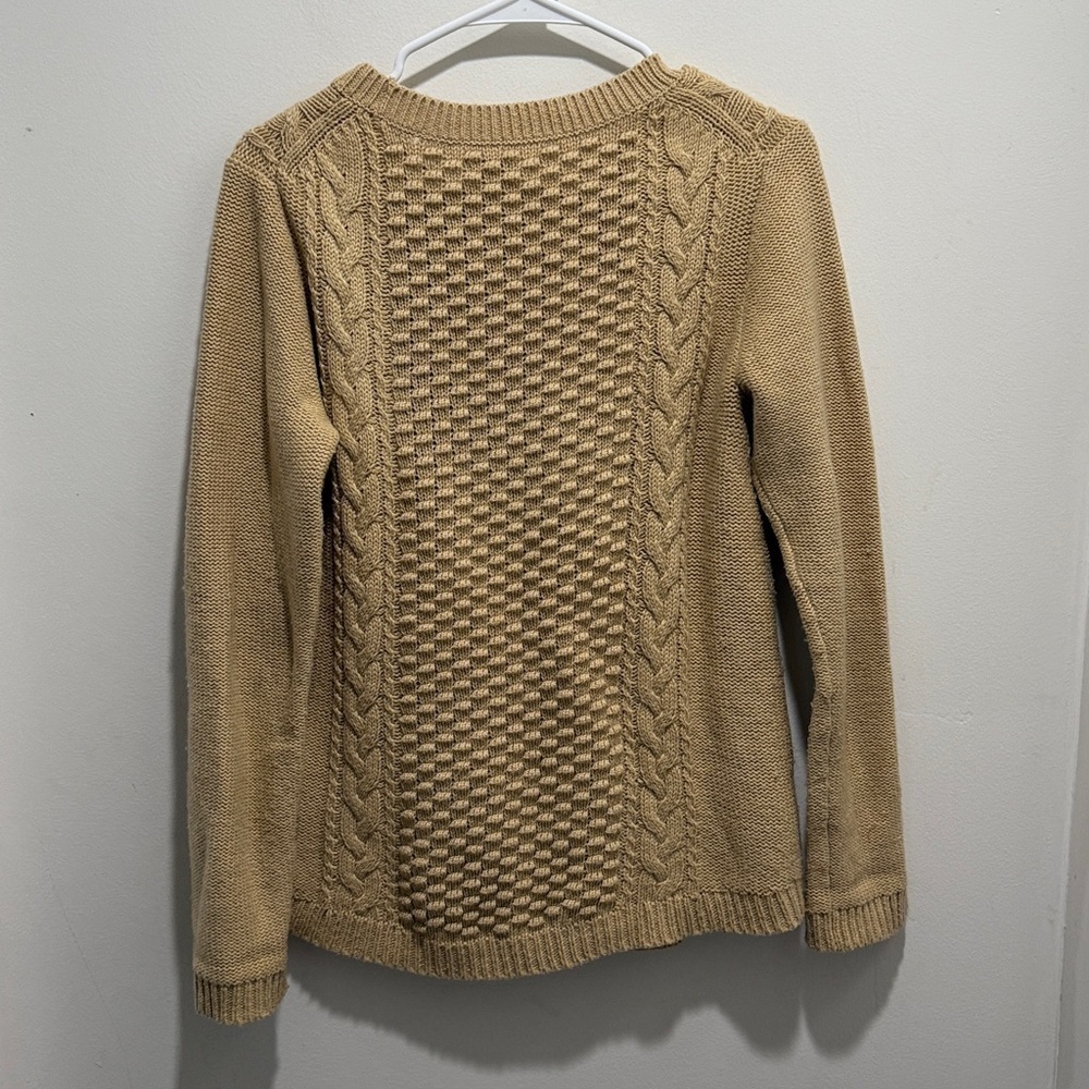 J Crew Factory Women's Signature Cotton Fisherman Sweater Size Medium Cableknit - Picture 5 of 5